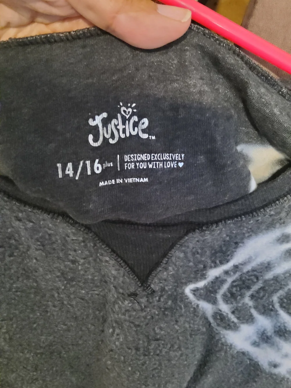 Justice Gray Tie-Dye Crewneck Sweatshirt with White Accents